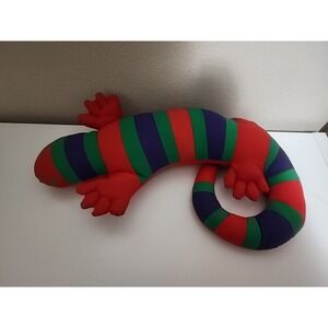 Pier 1 Imports Gecko Lizard Salamander Plush Stuffed Animal Primary Striped Clot